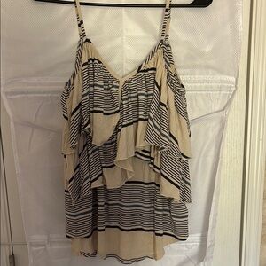 Chaser Tan Tiered Ruffled Camisole